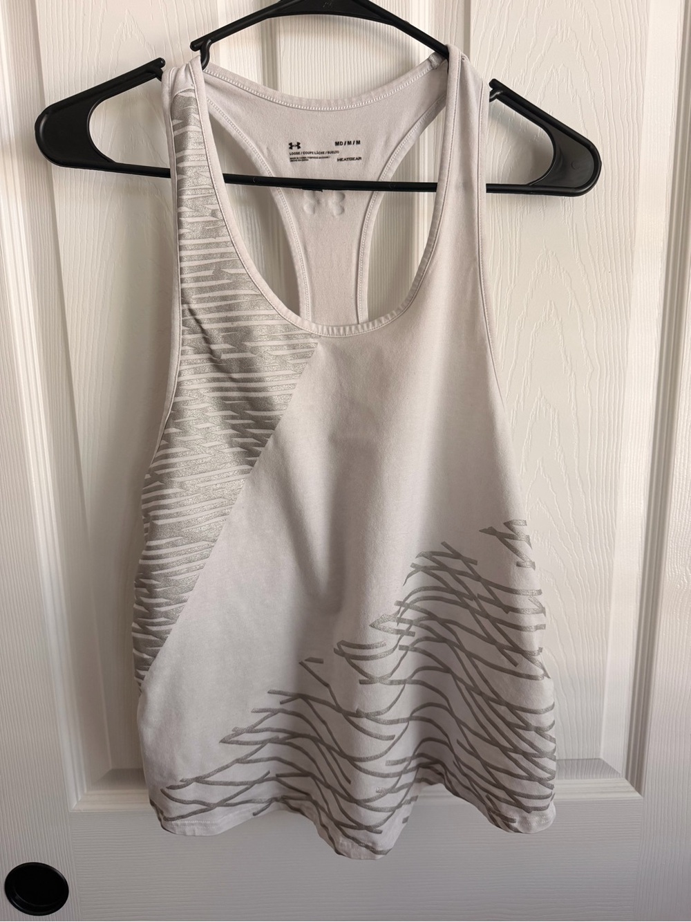 Under Armour White & Silver Racerback Tank Top
